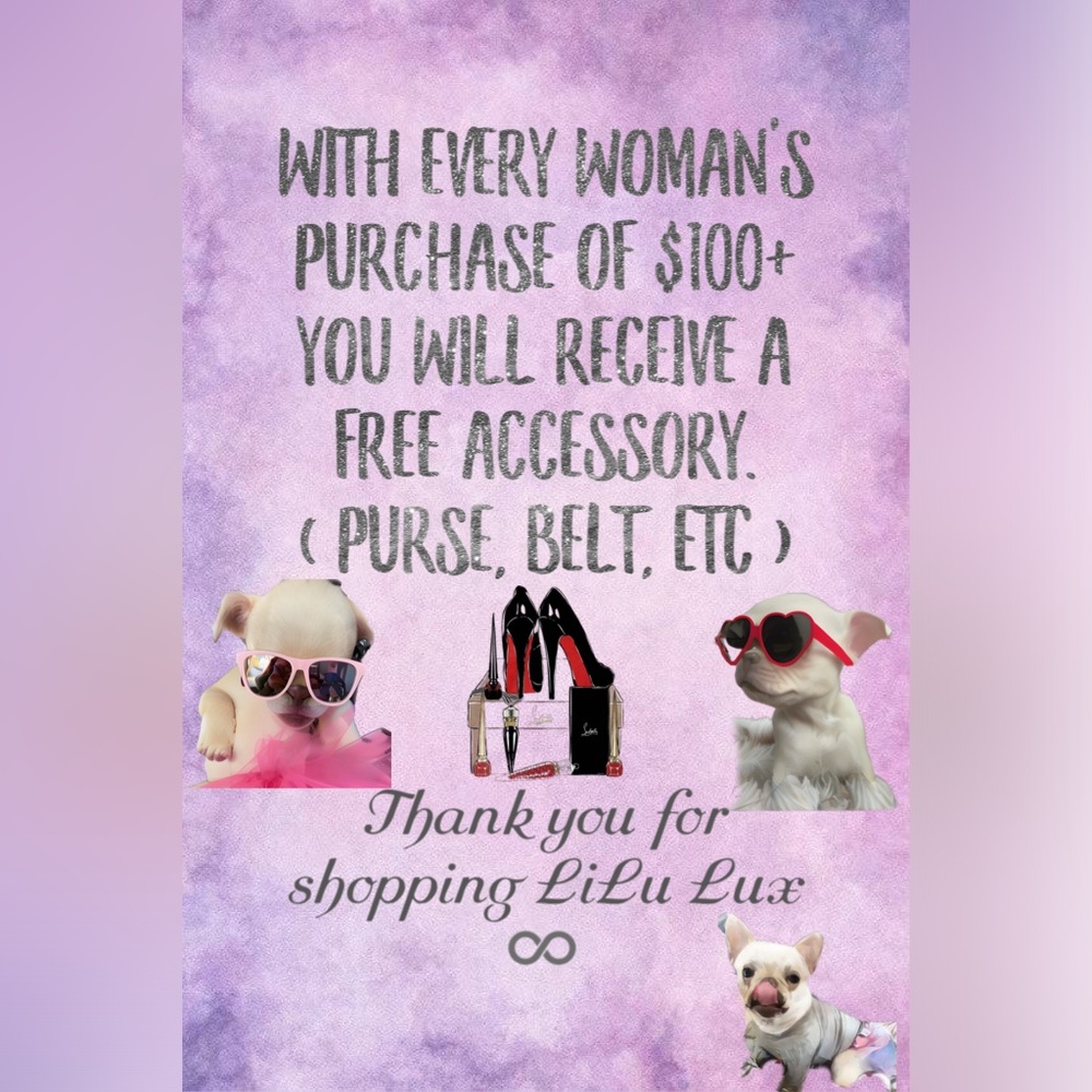 ‼️SALE‼️ Free accessory with every woman’s purchase over 125$